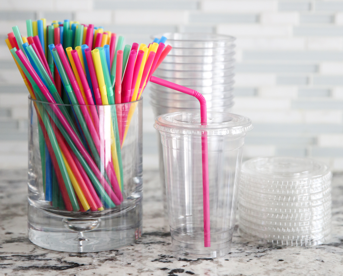 straws and cups