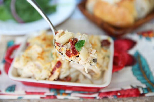 Spoonful of Creamy Garlic Herb Pasta Bake from Our Best Bites