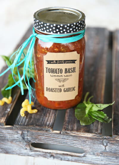 Canned Tomato Basil Sauce with Roasted Garlic