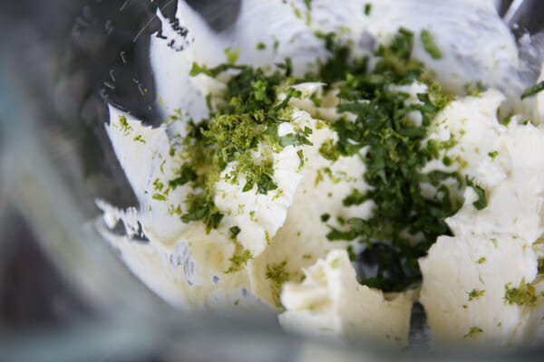 Cilantro and Lime Zest in Butter