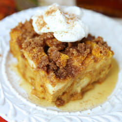 Overnight Baked Pumpkin Spice French Toast