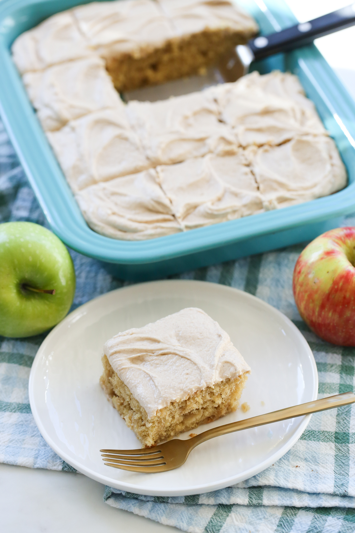 our best bites apple snack cake on a serving plate