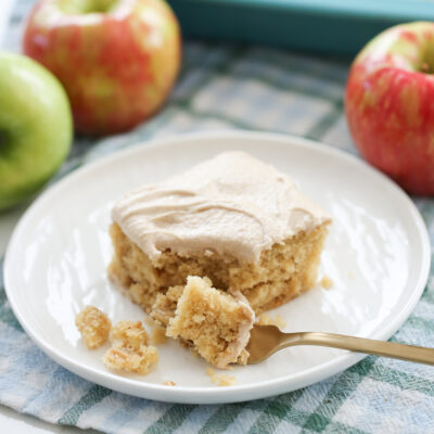 our best bites apple snack cake on a serving plate