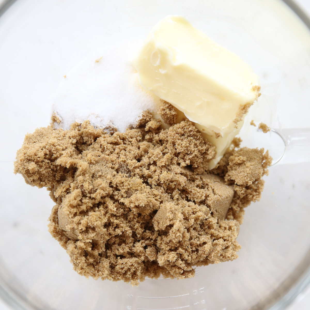 brown sugar and butter in a mixing bowl