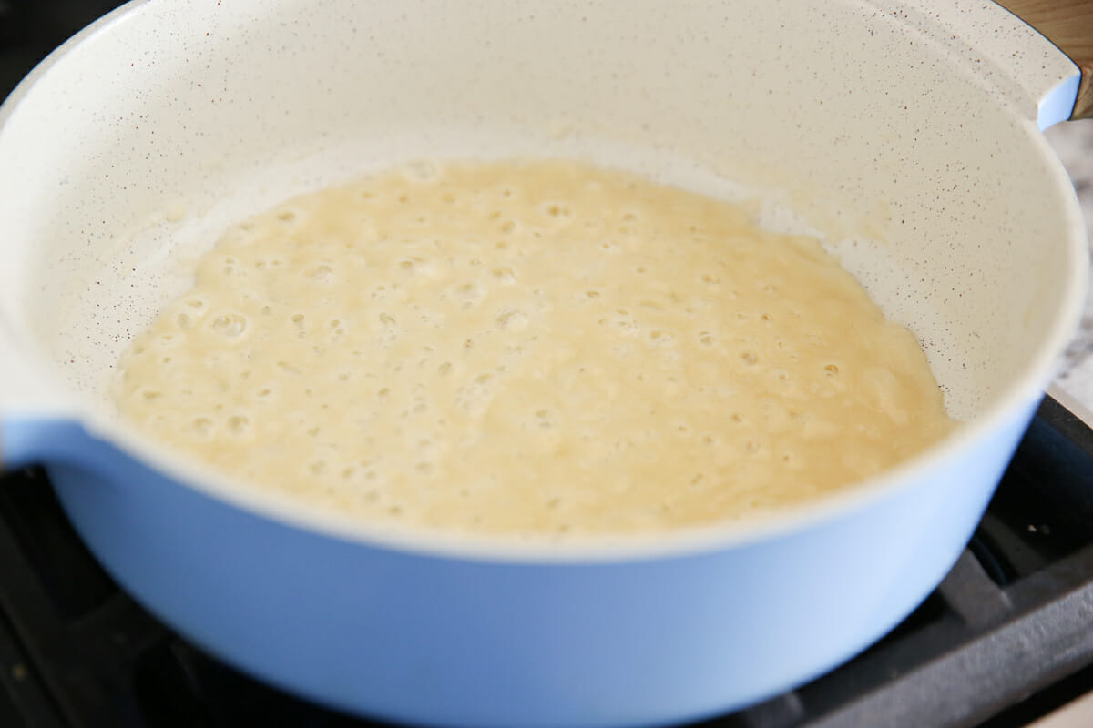 homemade gravy in pot