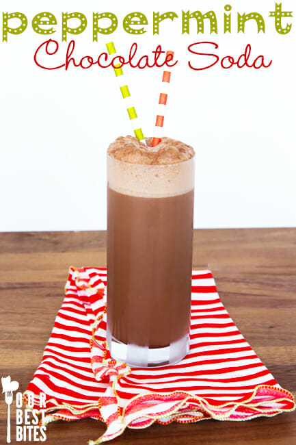 Peppermint old-fashioned chocolate soda from Our Best Bites