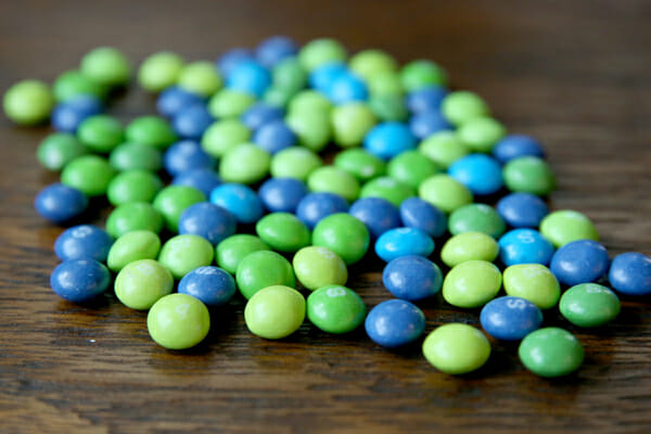 Green and Blue Skittles