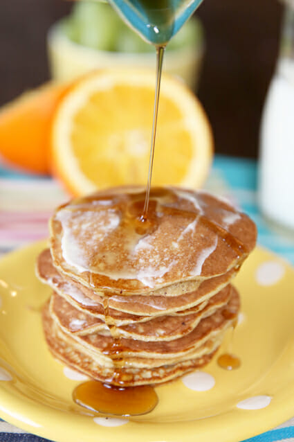 Banana Pancakes with Syrup