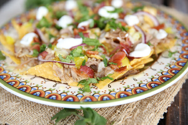 Close Up of Pulled Pork Nachos