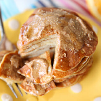 Close up of 2 ingredient pancakes