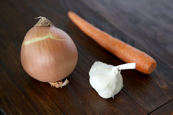 Onion, Garlic, Carrot