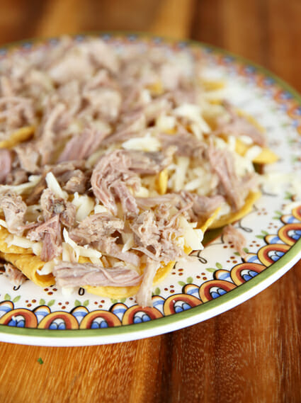 pork on nachos