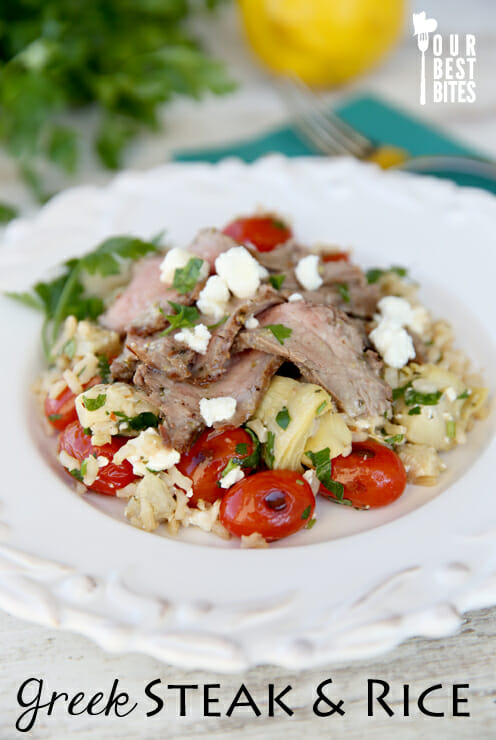 Greek Steak with Rice from Our Best Bites