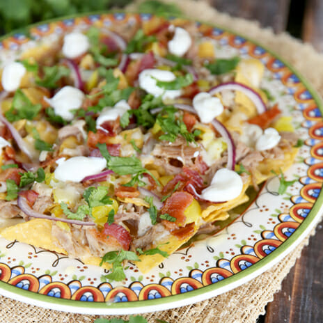 Pulled Pork Nachos with Pepper Jack & Bacon
