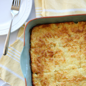 egg casserole in pan