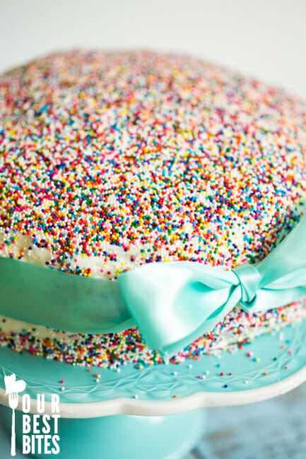 Yellow cake with buttercream and sprinkles!