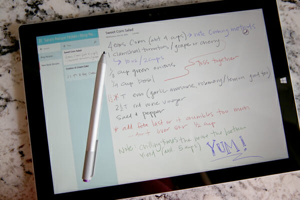 Surface Recipe Notes