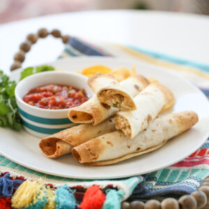 chicken taquitos on a plate