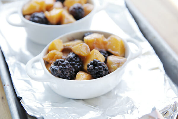 Fruit in cobbler dishes