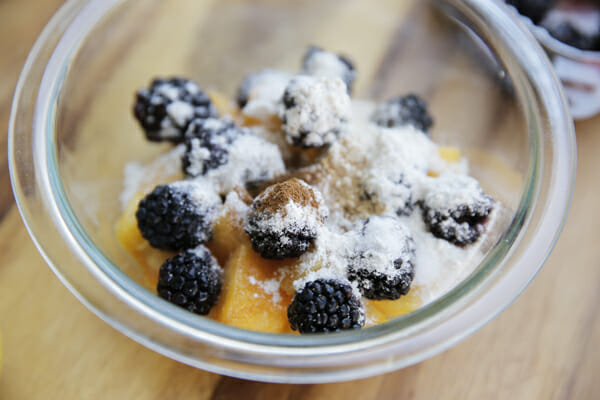 Fruit with flour and spices