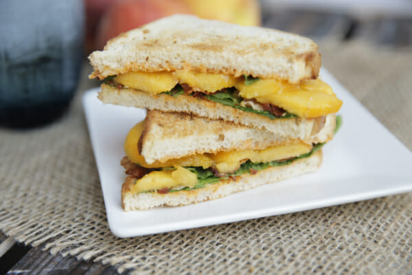 Sliced Peach Bacon Sandwich