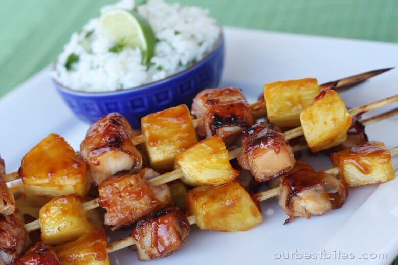 Our Best Bites Bacon-Wrapped Teriyaki Chicken Skewers