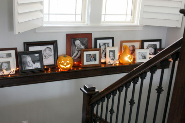 Our Best Bites_Family Photo Shelf on Stairway