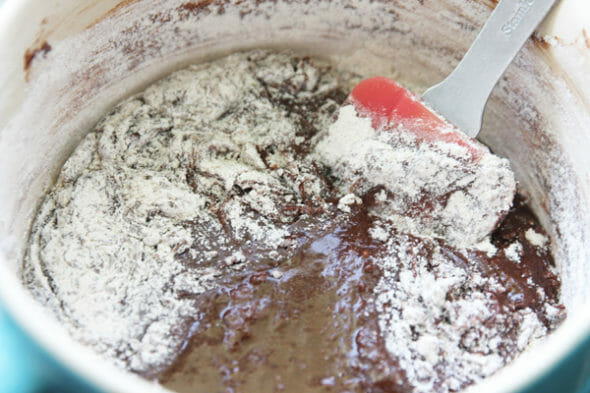 Pumpkin Brownies_Folding in Flour