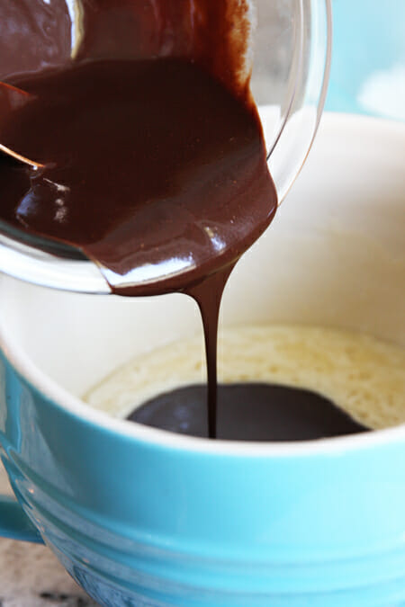 Pumpkin Brownies_Pouring Melted Chocolate