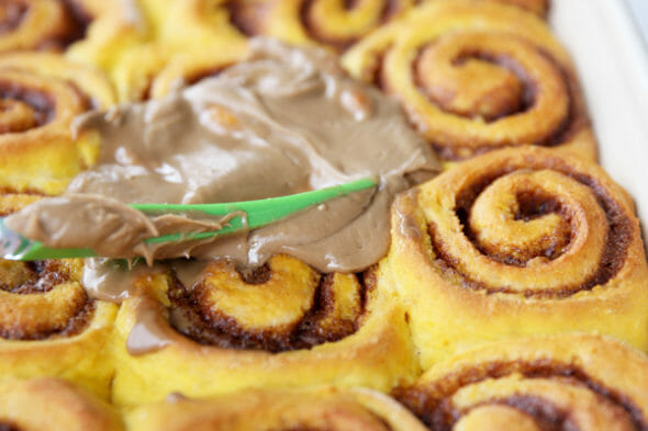 Pumpkin Cinnamon Rolls_Maple Glaze