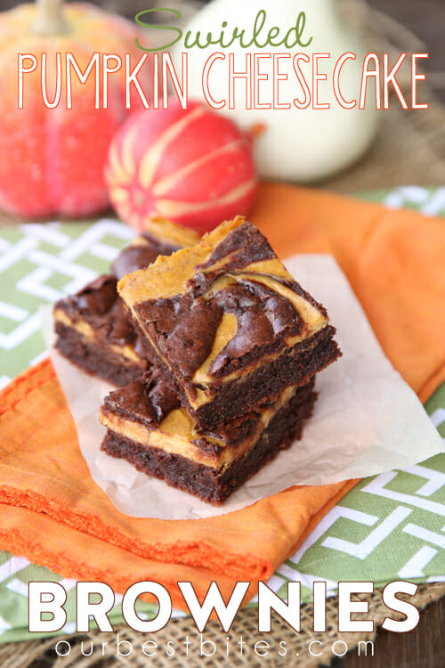 Swirled Pumpkin Cheesecake Brownies