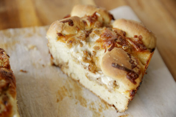 Baked Cheesy Pizza Bread Sliced