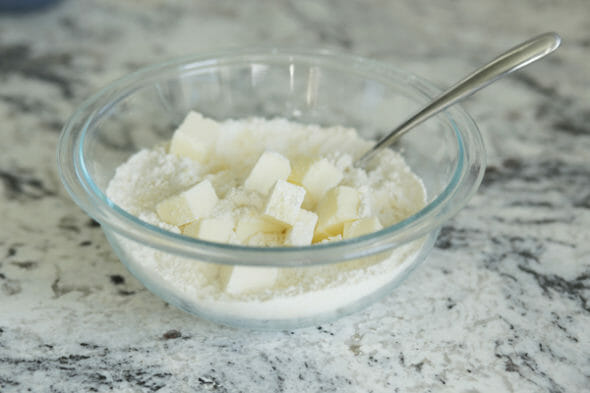 Cornmeal Rolls_Butter Cubes and Dry Ingredients