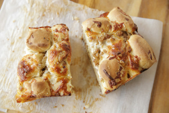 Cut Cheesy Pizza Bread from Our Best Bites