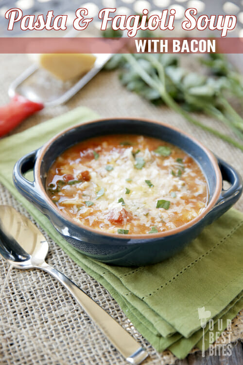 Pasta and White Bean Soup with Bacon from Our Best Bites