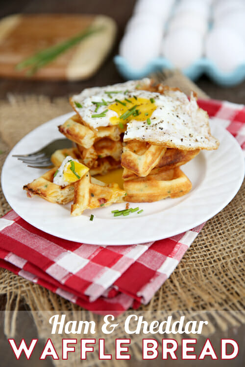 Savory Ham and Cheddar Waffles from Our Best Bites