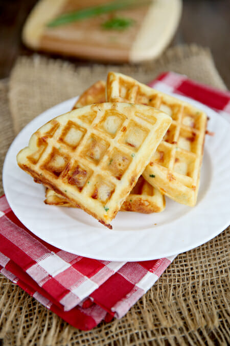 Yummy Ham and Cheddar Waffles from Our Best Bites