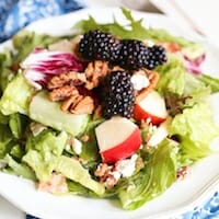 Blackberry & Pear Salad {with Red Wine Poppy Seed Vinaigrette)