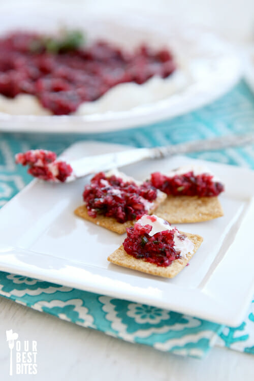 Our Best Bites Cranberry Salsa with Crackers