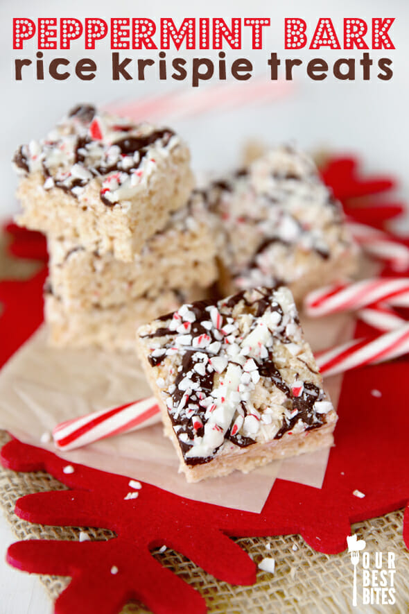 Quick, Easy, and Delicious Peppermint Bark Rice Krispie Treats