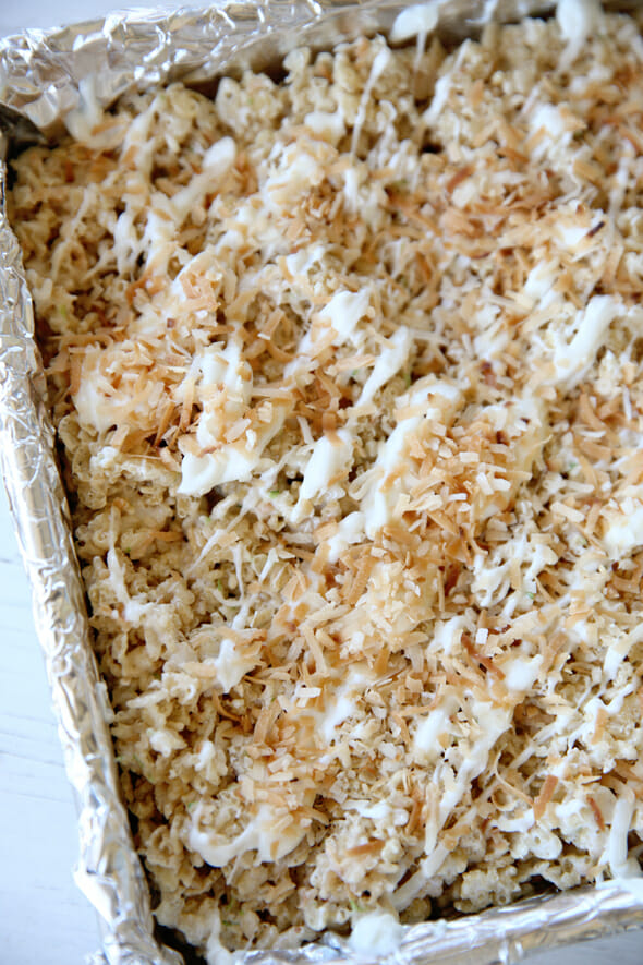 Coconut Topped Rice Krispie Treats