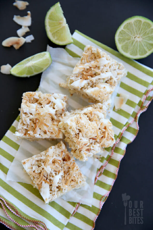 Toasted Coconut Lime Rice Krispie Treats from Our Best Bites