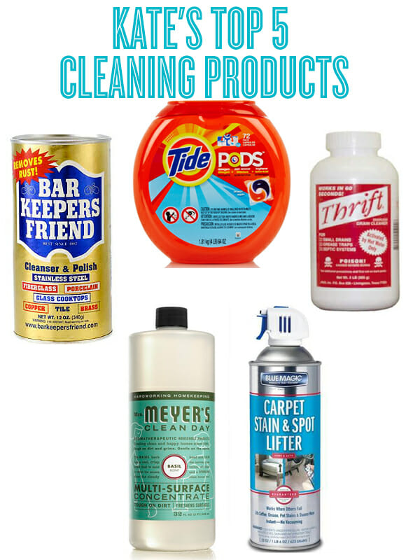 kate's top 5 cleaning products