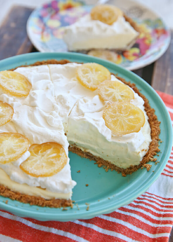 Lemon Pie with missing slice