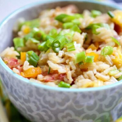 A bowl of Hawaiian Fried Rice.