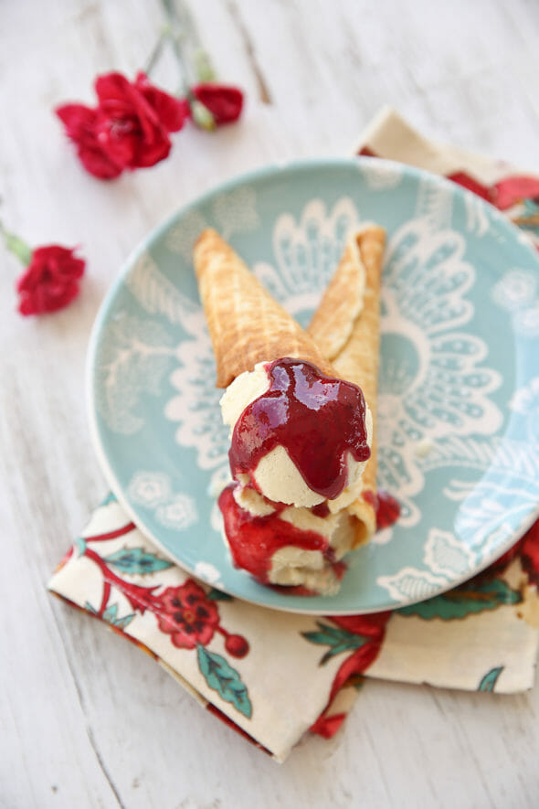 Buttermilk Ice Cream in Homemade Cones