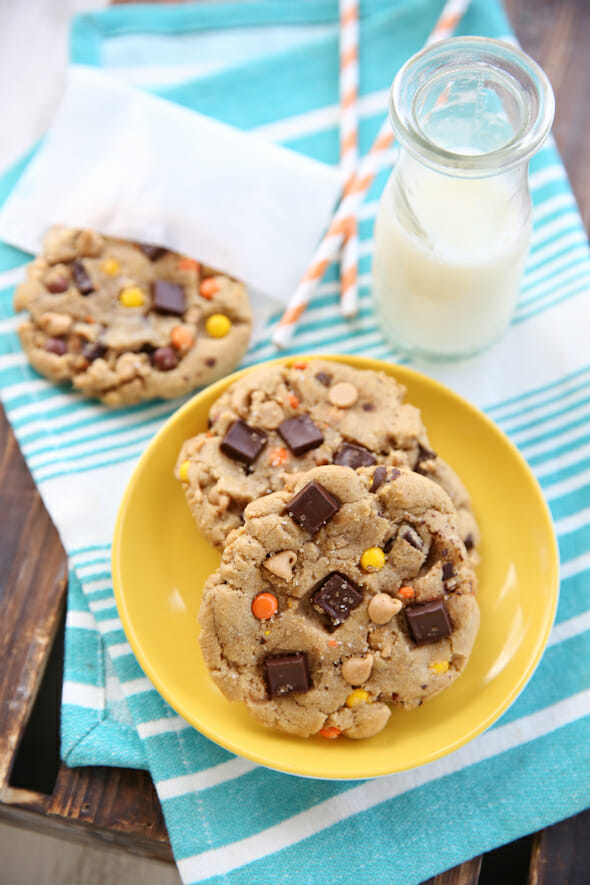 Salted Peanut Butter Pretzel M&M'S Cookies - Our Best Bites