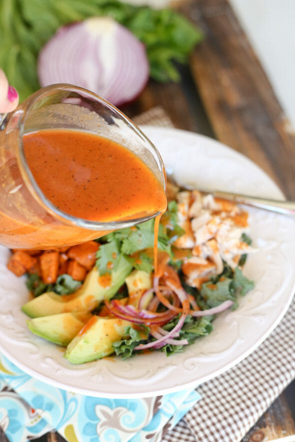 Smoked Paprika Vinaigrette over Salad