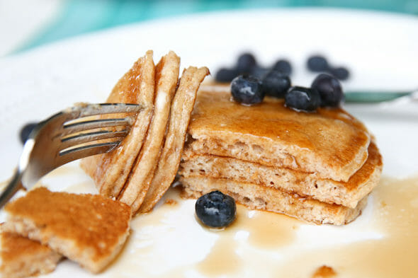 100% Whole Wheat Pancakes from ourbestbites.com