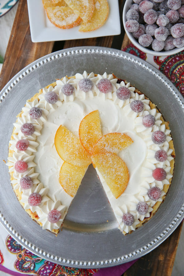 Sliced Orange Cranberry Cheesecake